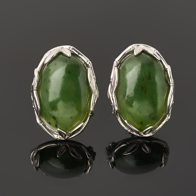 

Серьги нефрит зеленый (серебро 925 пр. родир. бел.)
