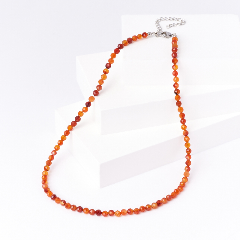 

Бусы сердолик (биж. сплав, сталь хир.) огранка 5 мм 45 см (+7 см)