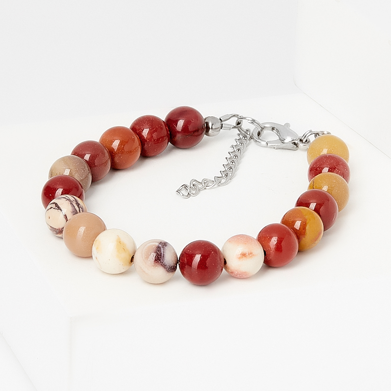 

Браслет яшма мукаит (биж. сплав) 8 мм 17 см (+3 см)