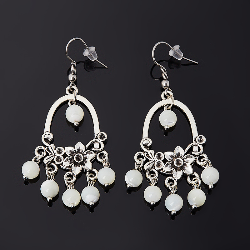 

Серьги перламутр белый (биж. сплав, сталь хир.)