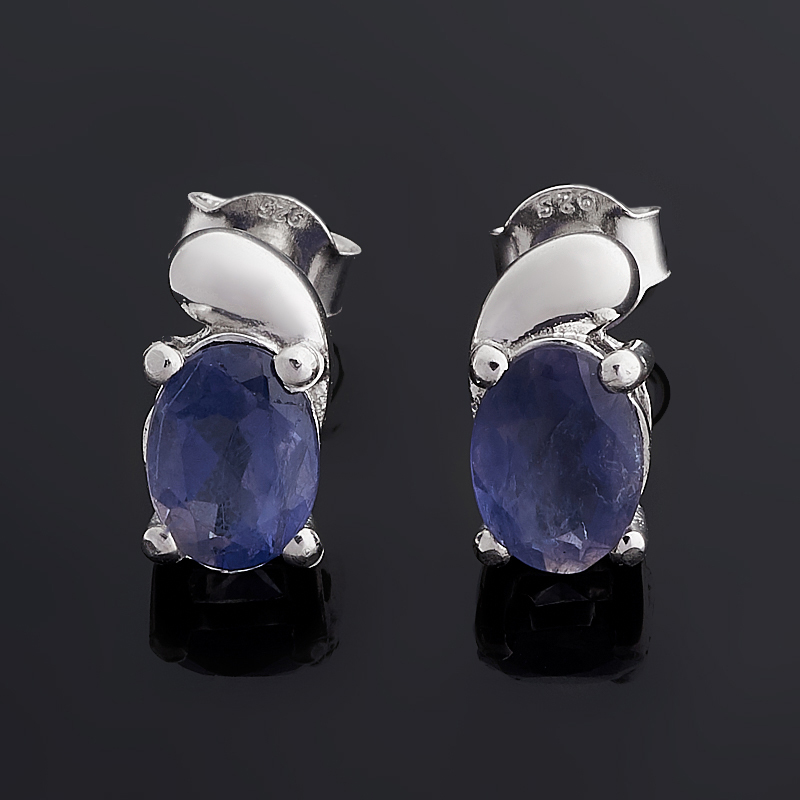 

Серьги иолит (кордиерит) (серебро 925 пр. (дефект камня)) пуссеты огранка (Скидка) (РМ)
