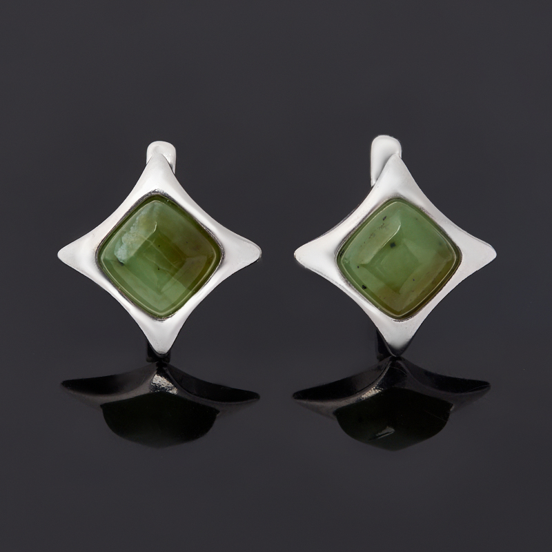 

Серьги нефрит зеленый (серебро 925 пр. родир. бел.)