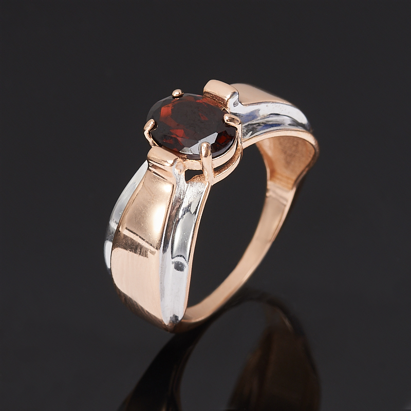 

Кольцо гранат альмандин (серебро 925 пр. позолота, родир. бел.) огранка размер 17,5