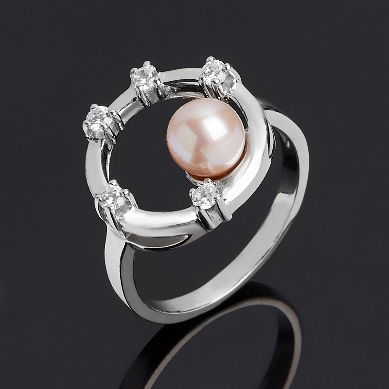 

Кольцо жемчуг лавандовый (серебро 925 пр. родир. бел.) размер 18,5