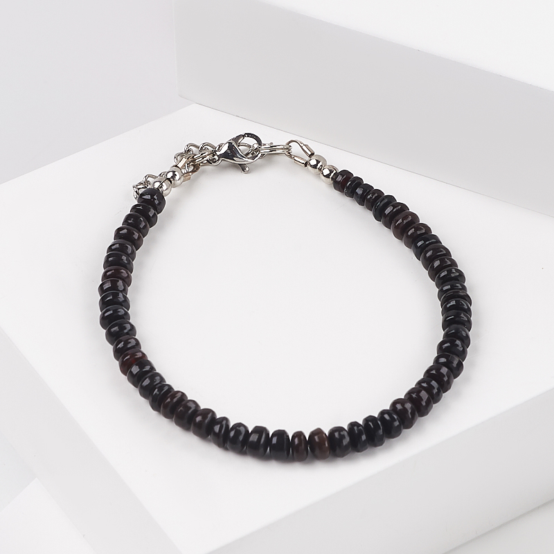 

Браслет опал черный (биж. сплав, сталь хир.) 16 см (+3 см)