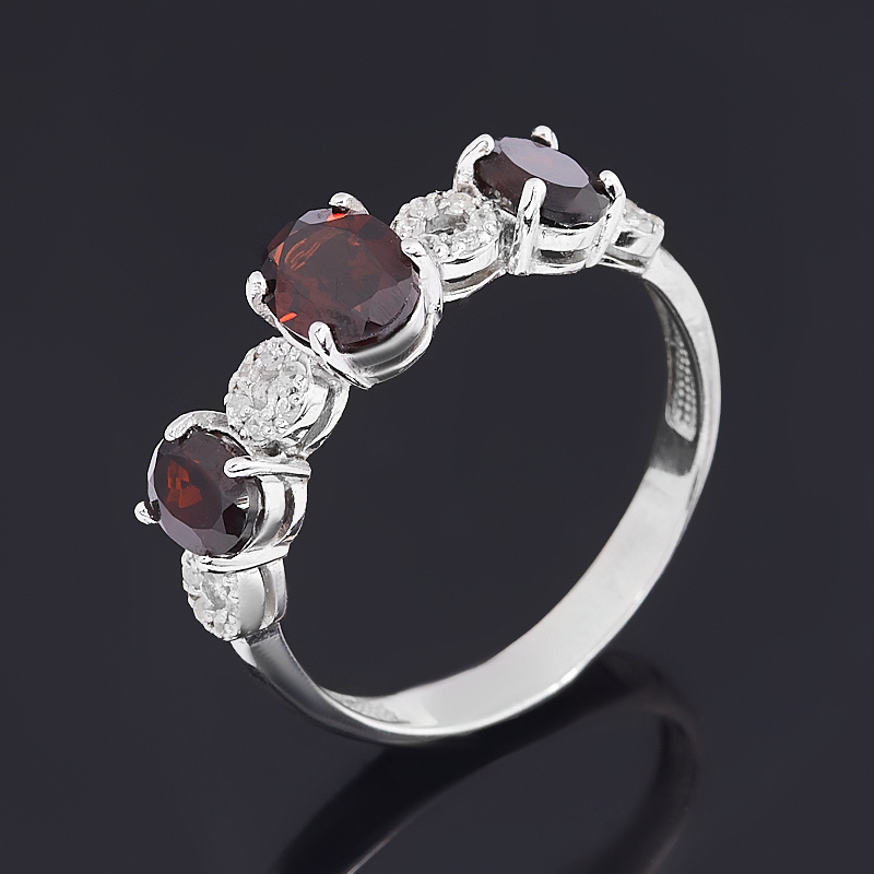 

Кольцо гранат альмандин (серебро 925 пр. родир. бел.) огранка размер 17,5