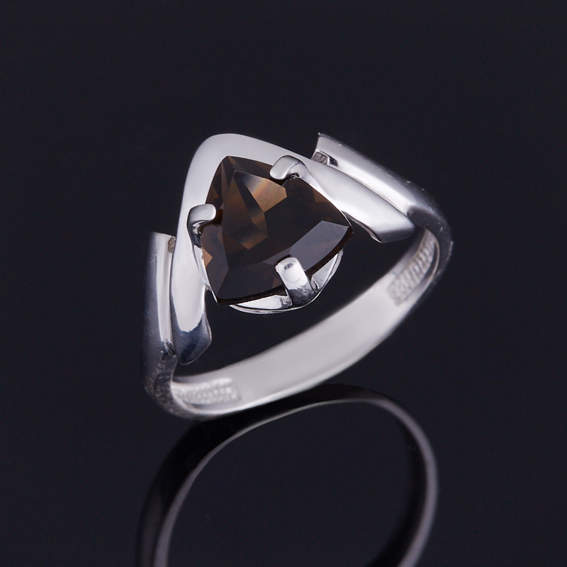 

Кольцо раухтопаз (серебро 925 пр. родир. бел.) огранка размер 17