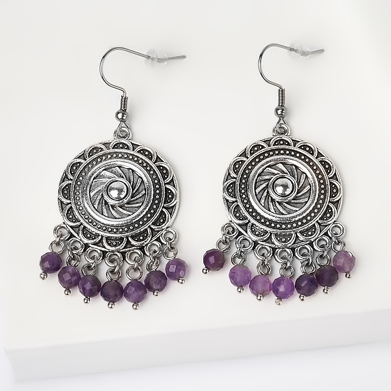 

Серьги аметист (биж. сплав, сталь хир.) огранка