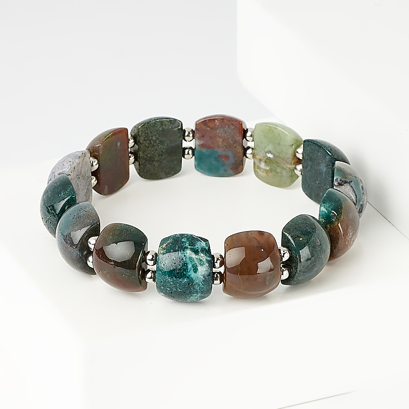 

Браслет агат моховой (биж. сплав) 18 см