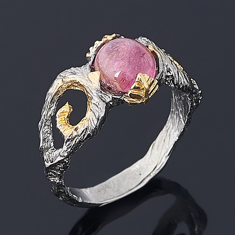 Кольцо турмалин розовый (рубеллит) Бразилия размер 17,5