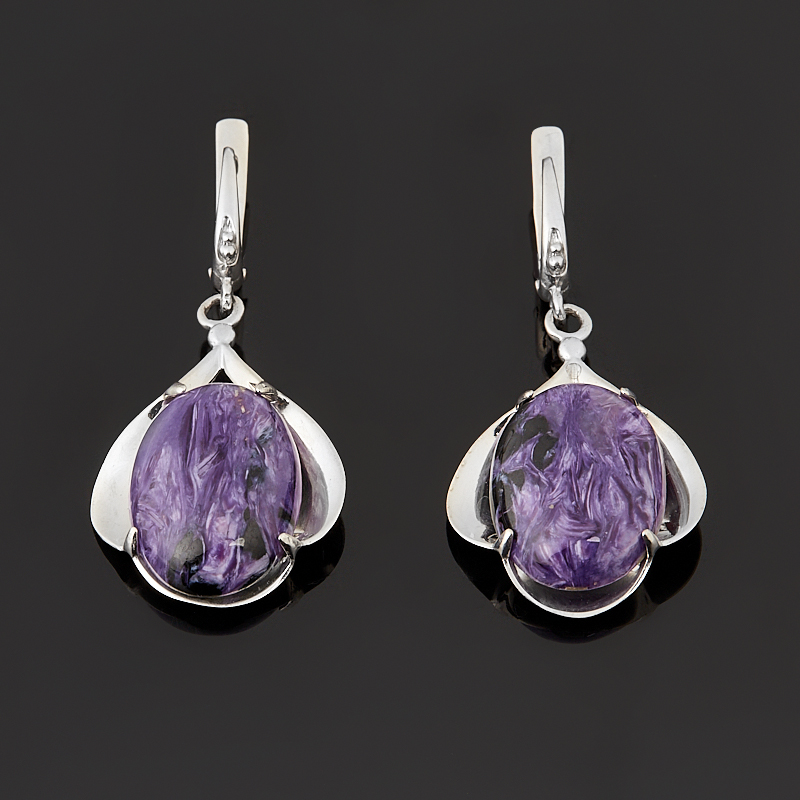 

Серьги чароит (серебро 925 пр.)