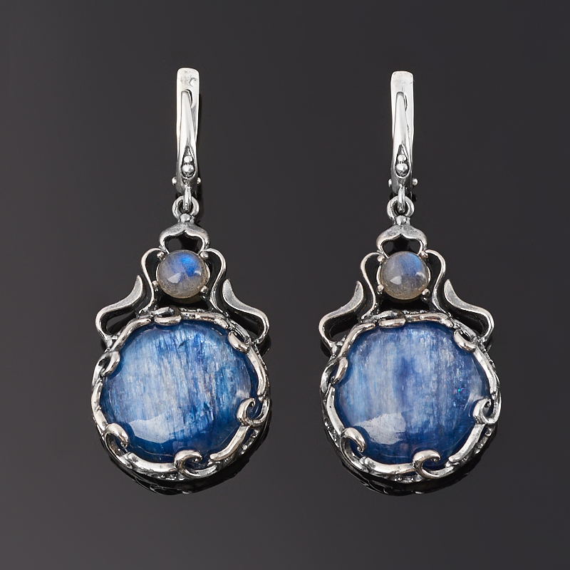 

Серьги микс кианит, лабрадор (серебро 925 пр. оксидир.)