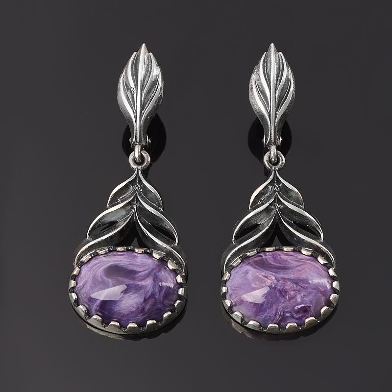 

Серьги чароит (серебро 925 пр. оксидир.)