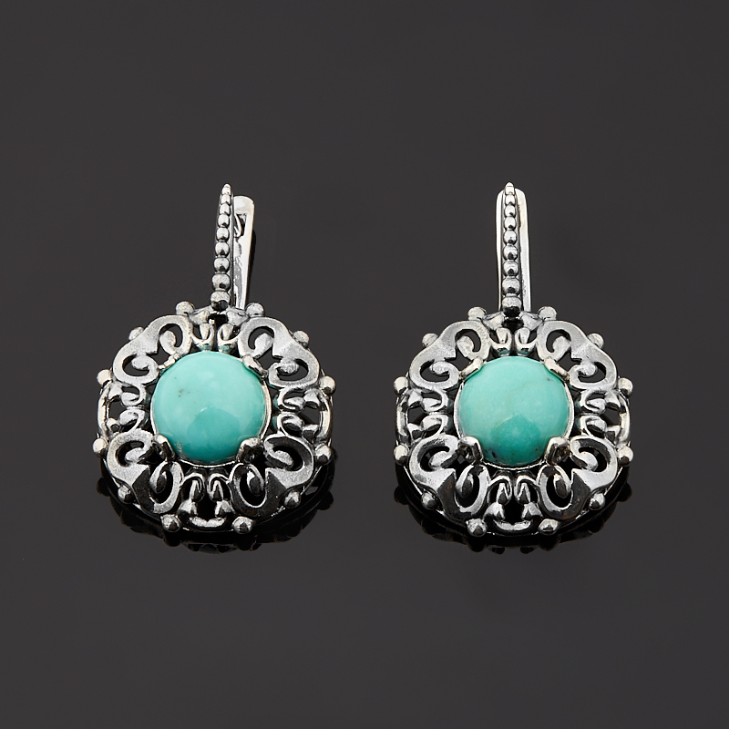 

Серьги бирюза (серебро 925 пр. оксидир.)