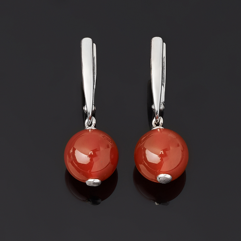 

Серьги сердолик (серебро 925 пр. родир. бел.)