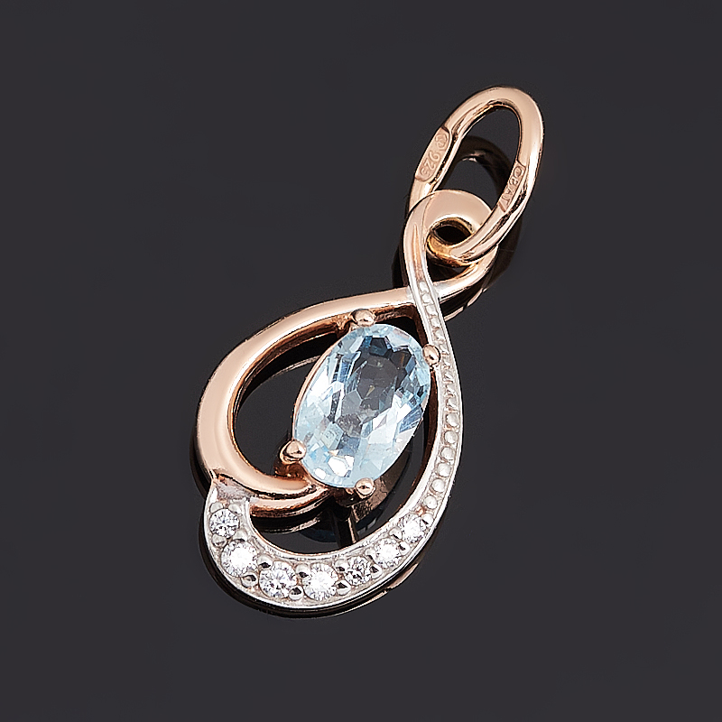 

Кулон топаз голубой (серебро 925 пр. позолота) огранка