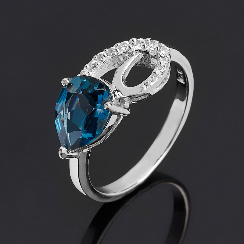 

Кольцо топаз лондон (серебро 925 пр.) огранка размер 17