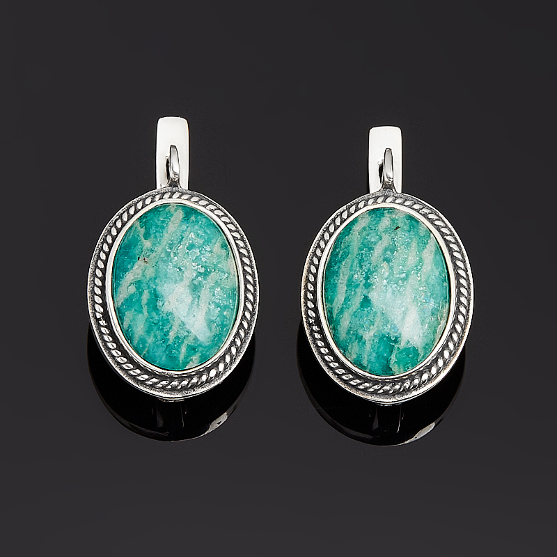 

Серьги амазонит (серебро 925 пр. оксидир.)