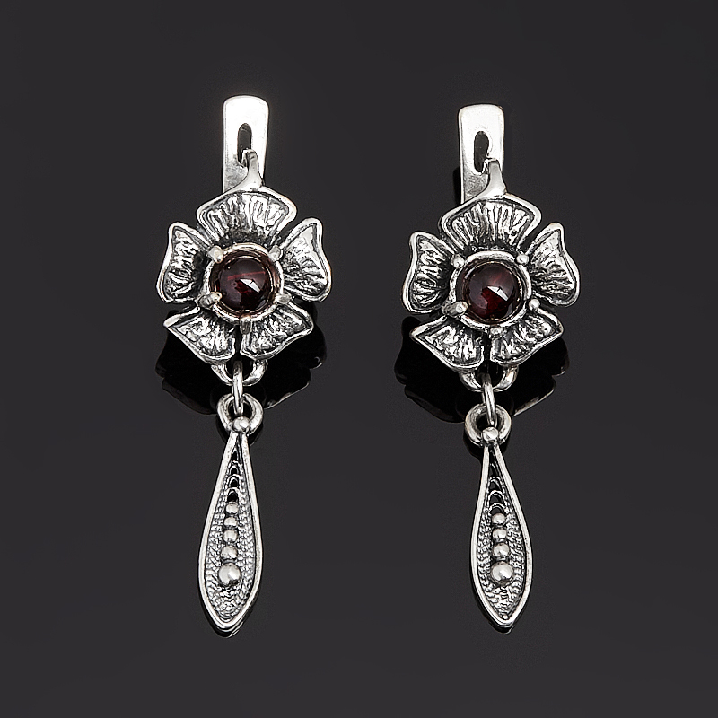 

Серьги гранат альмандин (серебро 925 пр. оксидир.)