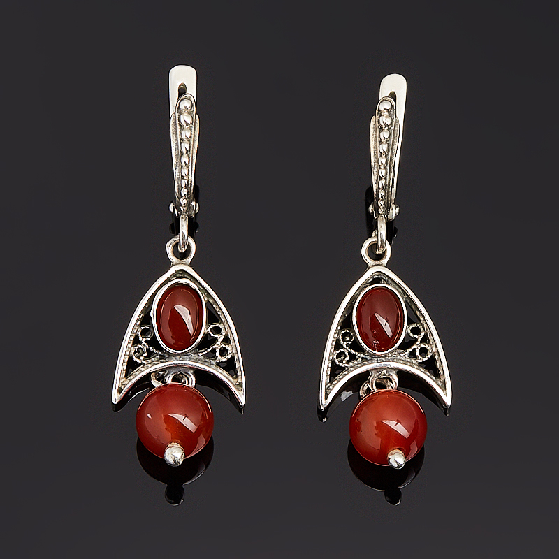 

Серьги сердолик (серебро 925 пр. оксидир.)