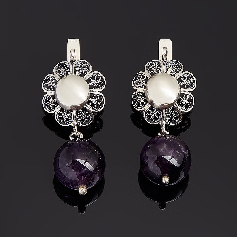 

Серьги аметист (серебро 925 пр. оксидир.)
