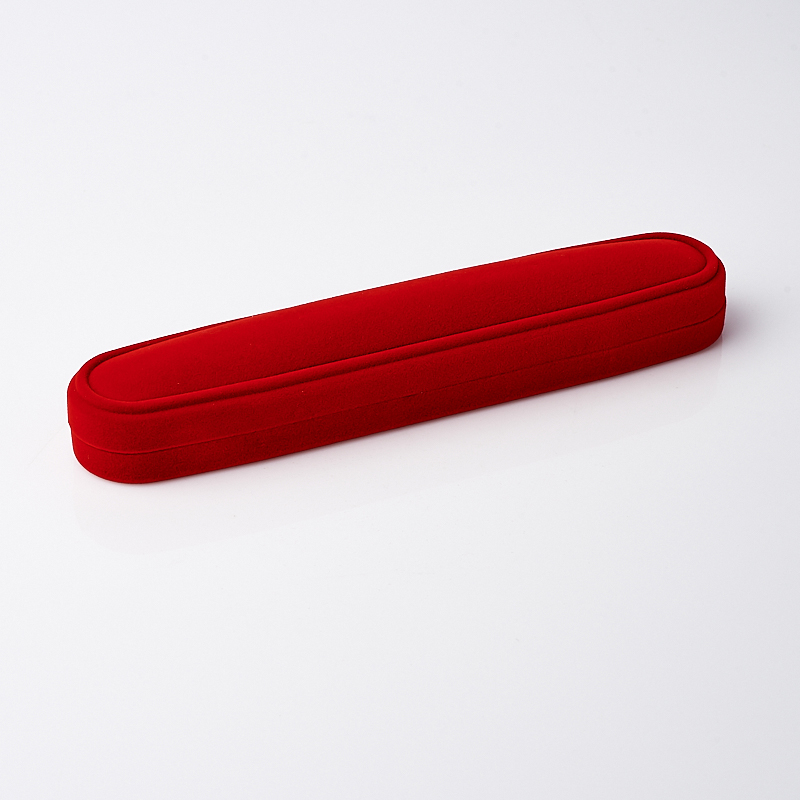 Подарочная упаковка (текстиль) под браслет/цепь (футляр) (красный) 215х45х30 мм