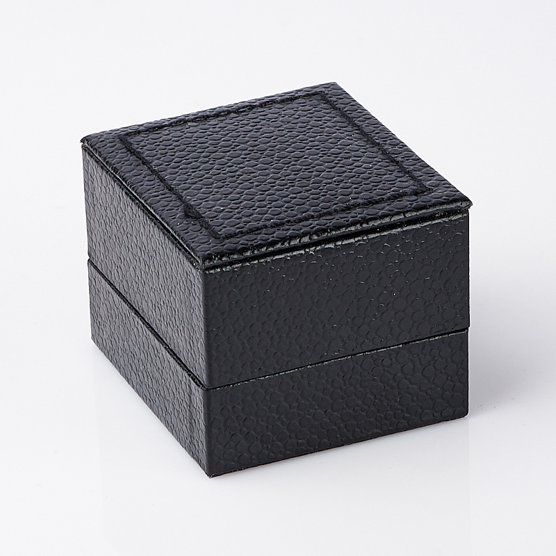 Подарочная упаковка (кожа иск.) под кольцо (футляр) (черный) 50х45х40 мм