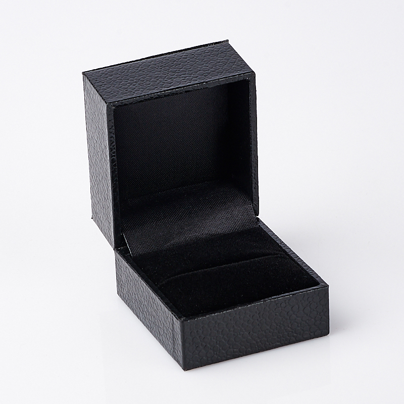 Подарочная упаковка (кожа иск.) под кольцо (футляр) (черный) 50х45х40 мм