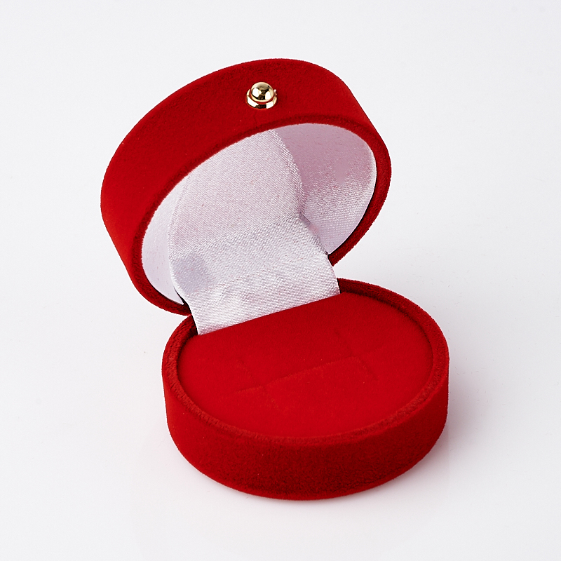 Подарочная упаковка (текстиль) под кольцо/серьги (футляр) (красный) 55х55х35 мм