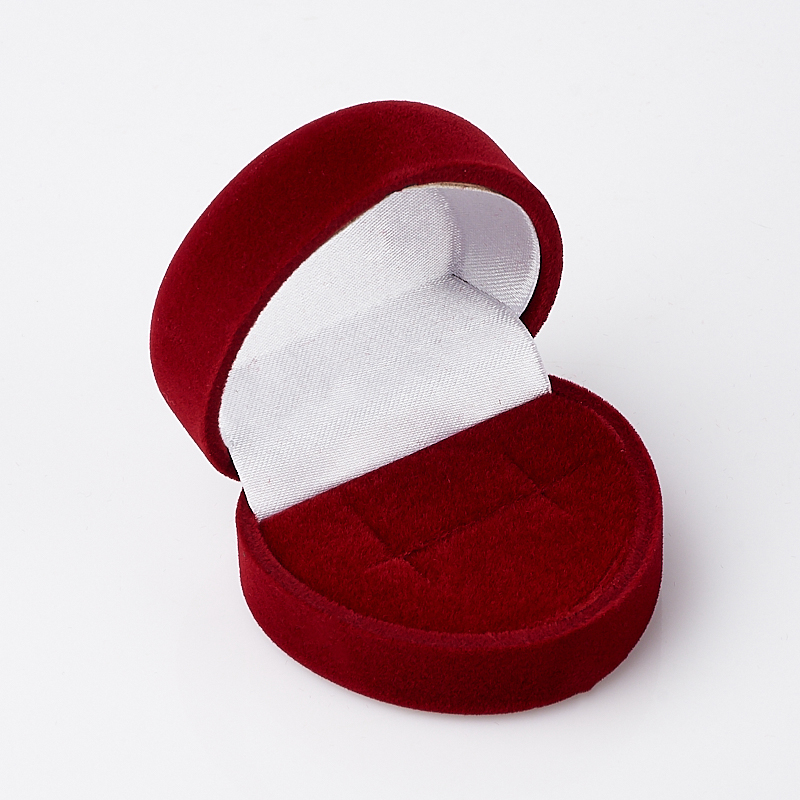 Подарочная упаковка (текстиль) под кольцо/серьги (футляр) (бордовый) 50х40х30 мм