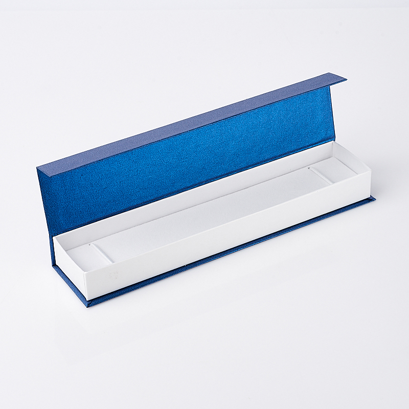Подарочная упаковка (картон) под браслет/цепь (футляр) (синий) 205х45х25 мм