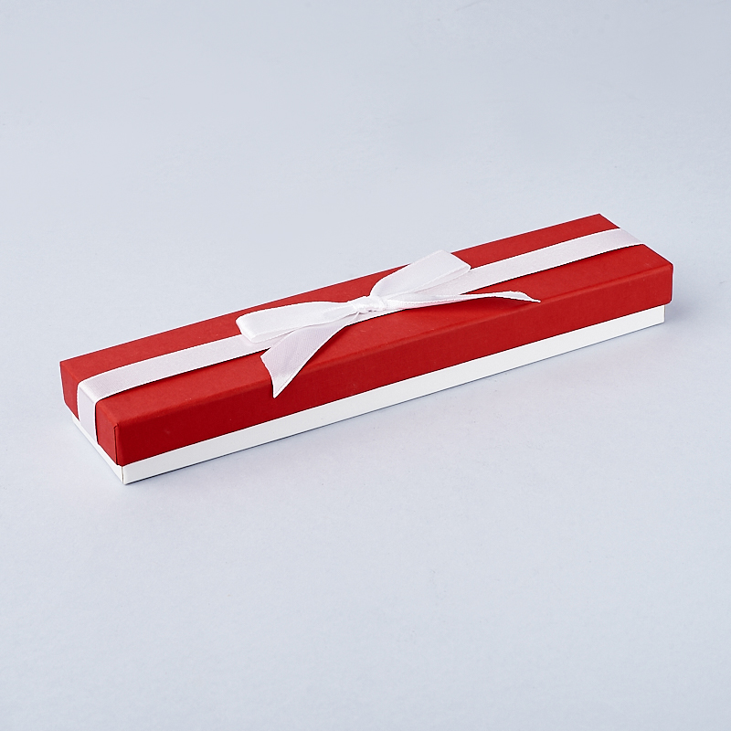 Подарочная упаковка (картон) под браслет/цепь (футляр) (красный) 200х45х20 мм