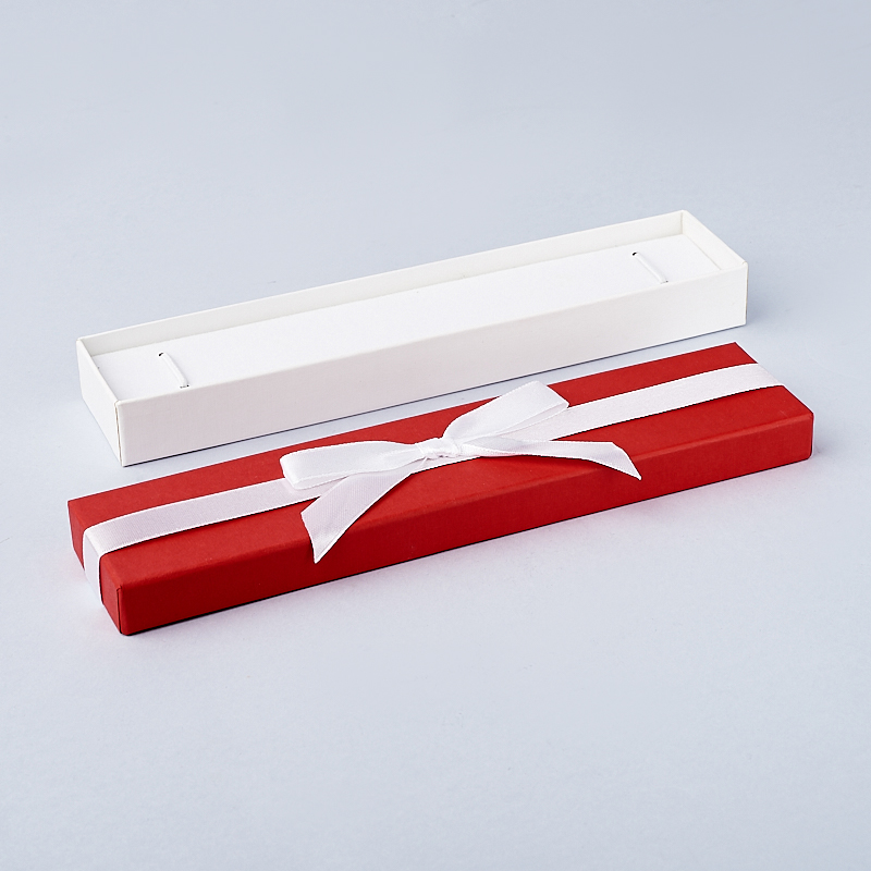 Подарочная упаковка (картон) под браслет/цепь (футляр) (красный) 200х45х20 мм