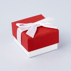 Подарочная упаковка (картон) под кольцо/серьги (коробка) (красный) 55х50х35 мм