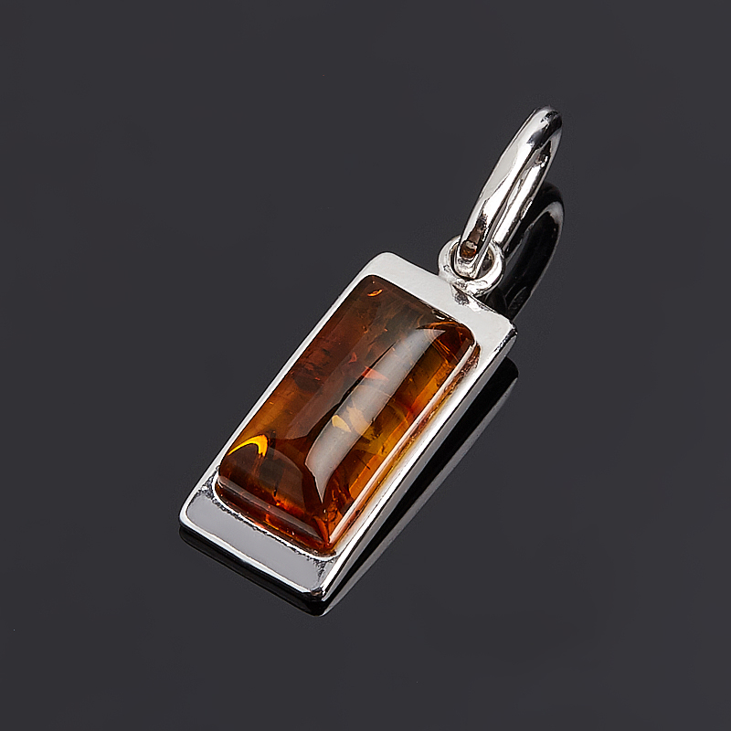 

Кулон янтарь пресс (серебро 925 пр. родир. бел.) прямоугольник