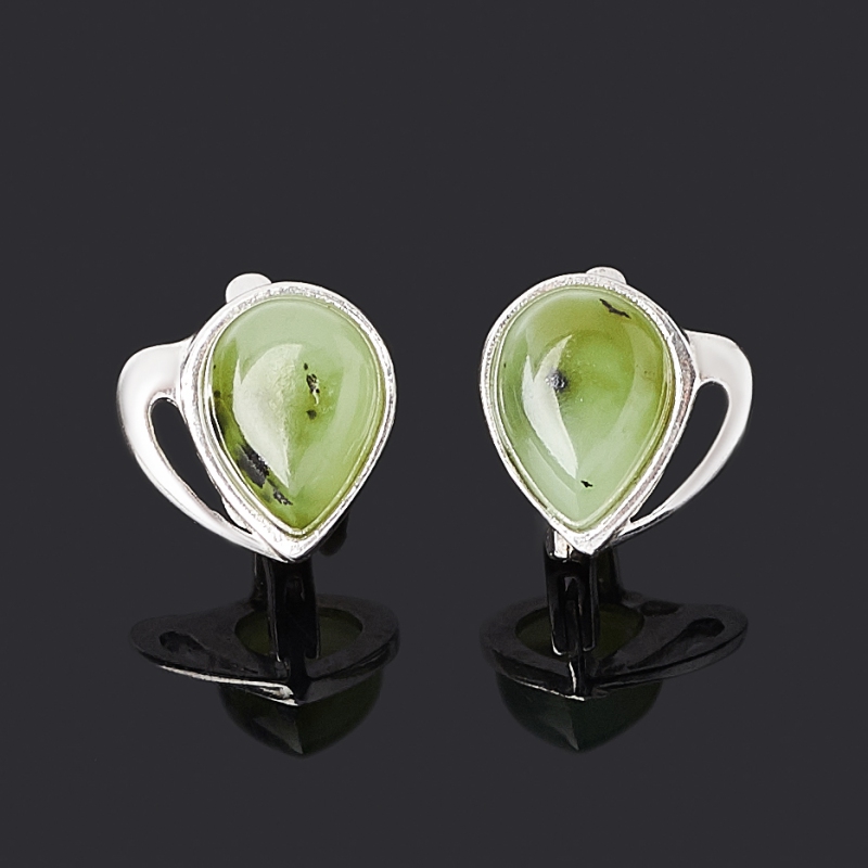 

Серьги нефрит зеленый (серебро 925 пр. родир. бел.)