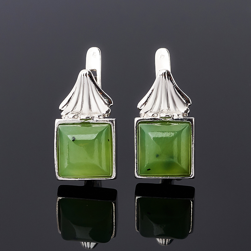 

Серьги нефрит зеленый (серебро 925 пр. родир. бел.)