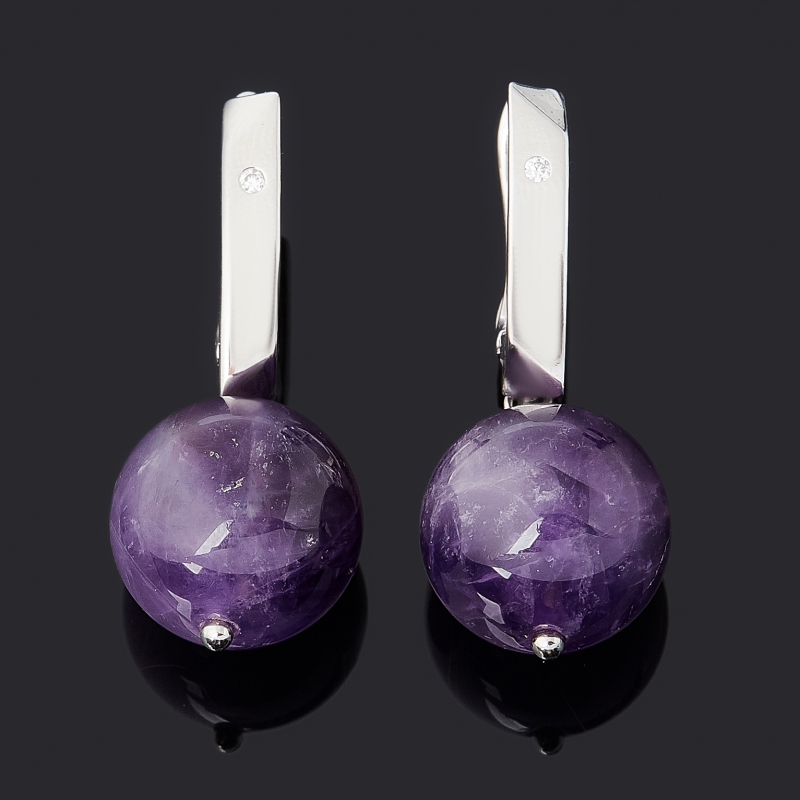 

Серьги аметист (биж. сплав родир. бел.)