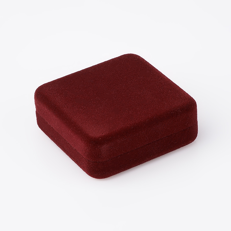 

Подарочная упаковка (флок) под серьги/кулон (футляр) (бордовый) 40х40х15 мм