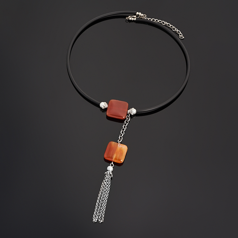 

Бусы сердолик (биж. сплав, сталь хир.) (колье) 42 см (+7 см)