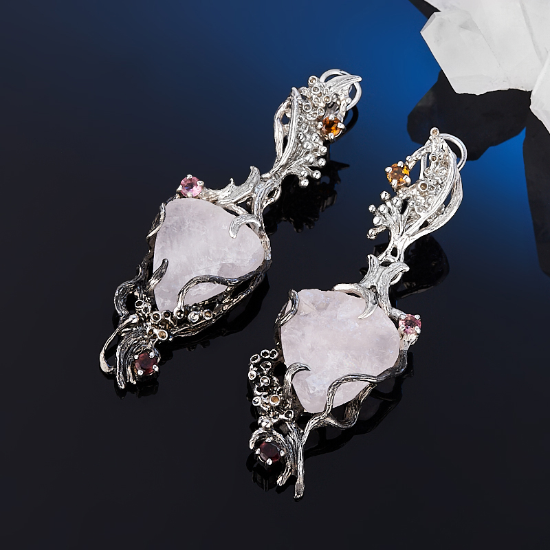 

Серьги кальцит розовый (серебро 925 пр. позолота, родир. бел., родир. черн.)