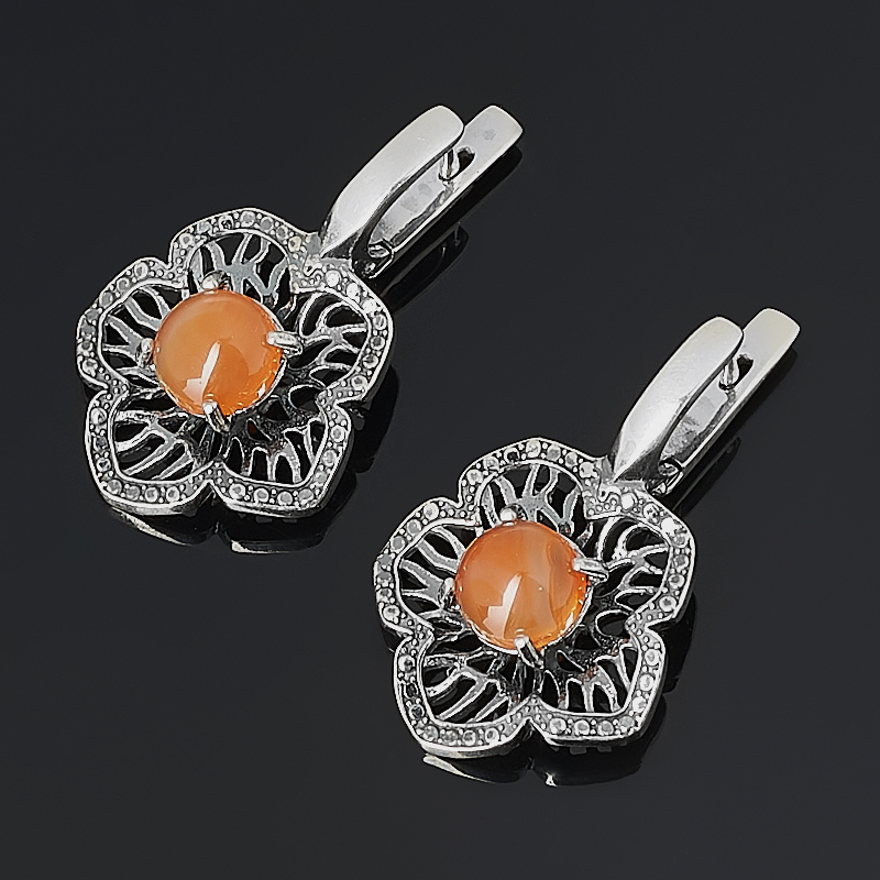 

Серьги сердолик (серебро 925 пр. оксидир.)