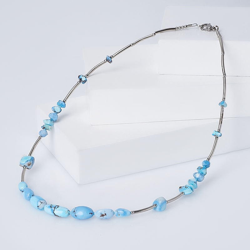 

Бусы бирюза (биж. сплав) (колье) 46 см