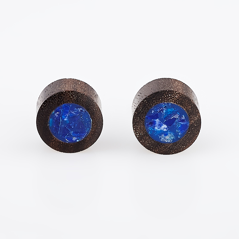 

Серьги лазурит (биж. сплав, дерево) пуссеты