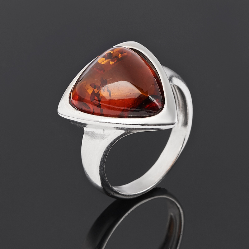 

Кольцо янтарь (серебро 925 пр. родир. бел.) размер 17