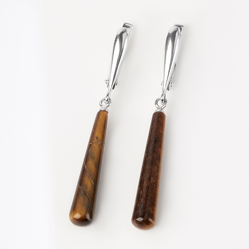 

Серьги тигровый глаз (серебро 925 пр. родир. бел.)