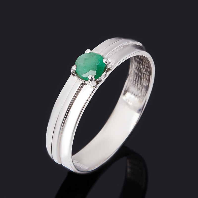 

Кольцо изумруд (серебро 925 пр. родир. бел.) огранка размер 17