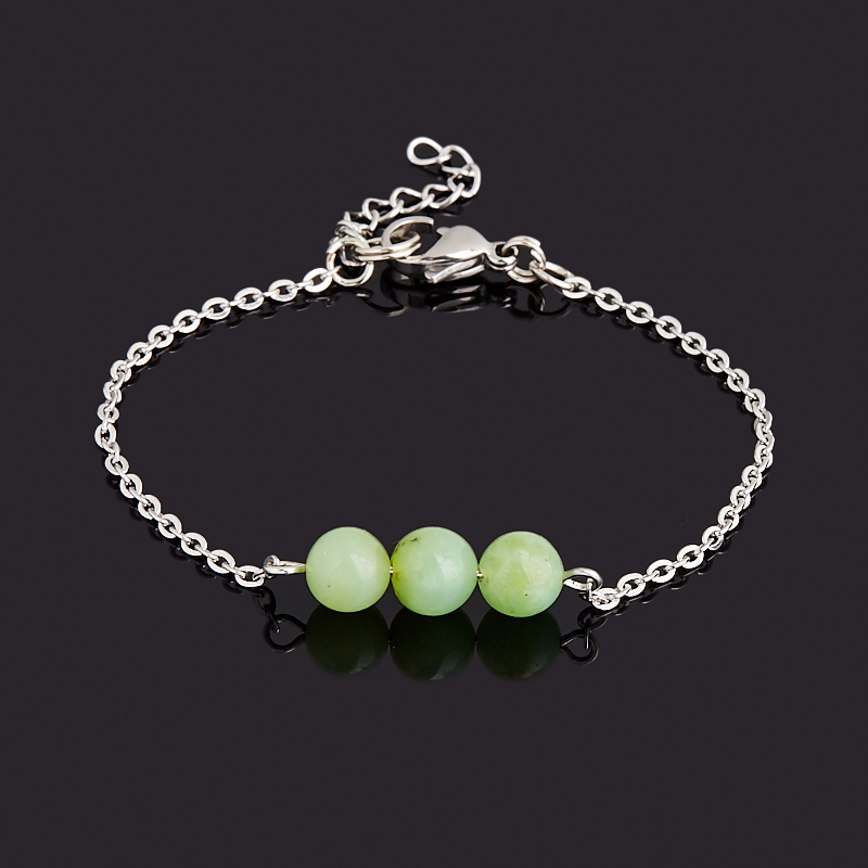 

Браслет хризопраз (биж. сплав, сталь хир.) 17 см (+3 см)