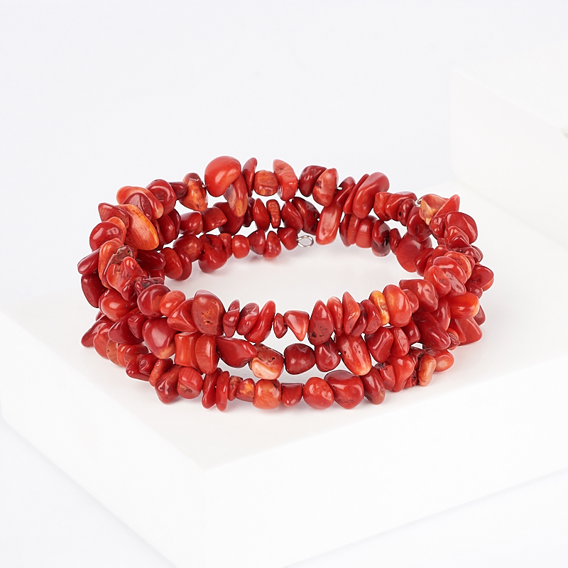 

Браслет коралл красный (биж. сплав) пружина 19 см (регулируемый)