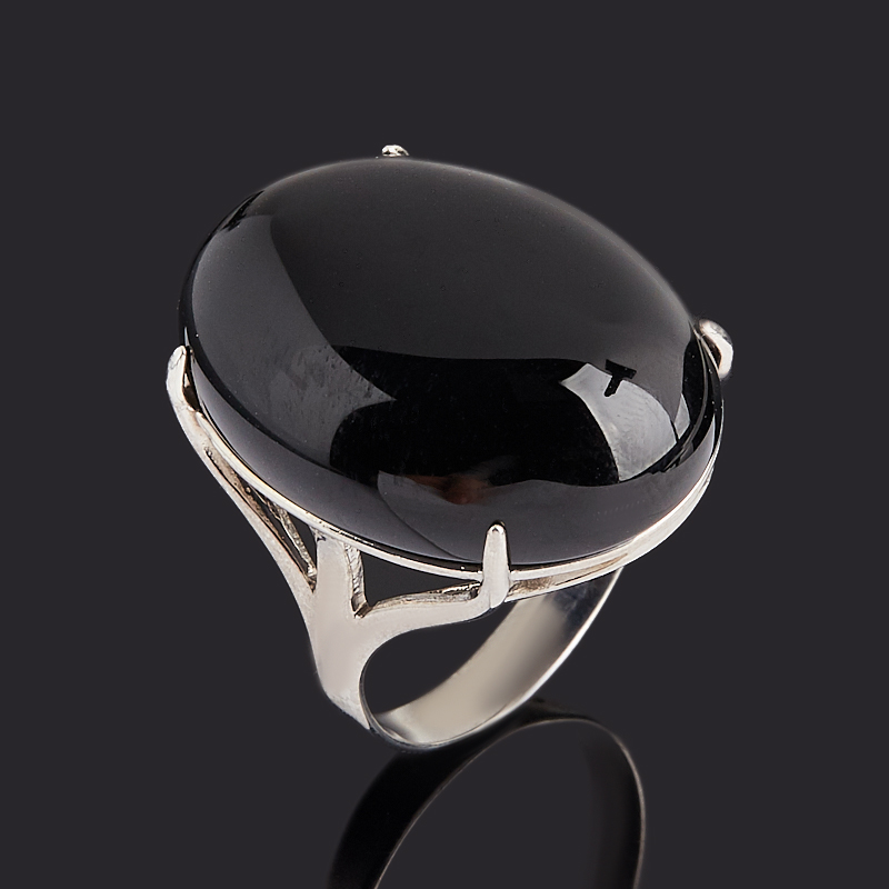 

Кольцо агат черный (серебро 925 пр. родир. бел.) размер 18,5